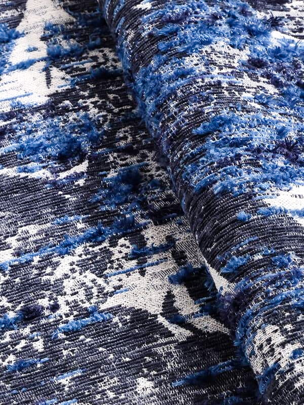 OCEAN Blue – Abstrakter Jacquardstoff in Farbtönen